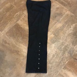 St. John Collection black pants with nice details. Not a knit. Zipper closure.
